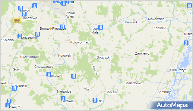 mapa Boguszki gmina Wizna, Boguszki gmina Wizna na mapie Targeo