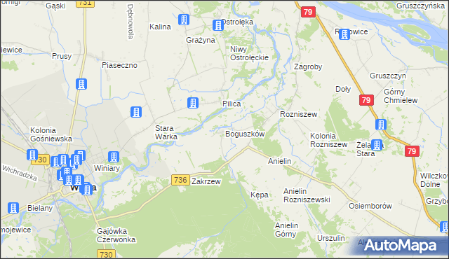 mapa Boguszków, Boguszków na mapie Targeo