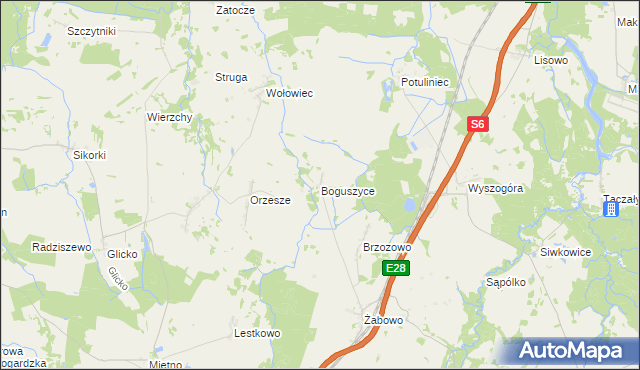 mapa Boguszyce gmina Nowogard, Boguszyce gmina Nowogard na mapie Targeo