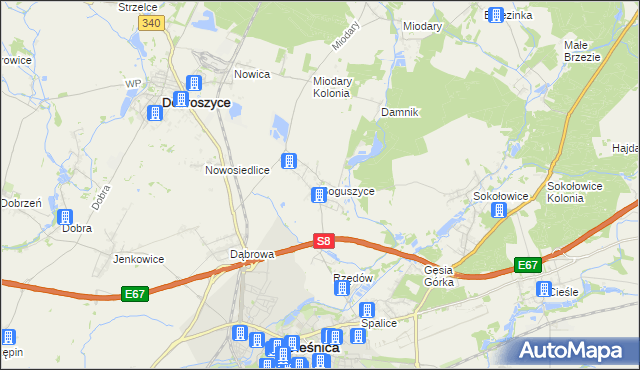 mapa Boguszyce gmina Oleśnica, Boguszyce gmina Oleśnica na mapie Targeo