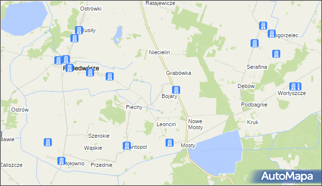 mapa Bojary gmina Podedwórze, Bojary gmina Podedwórze na mapie Targeo