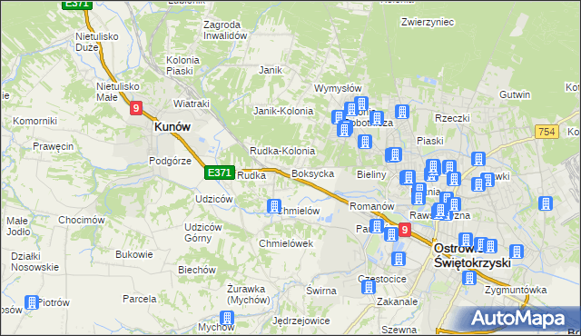 mapa Boksycka, Boksycka na mapie Targeo