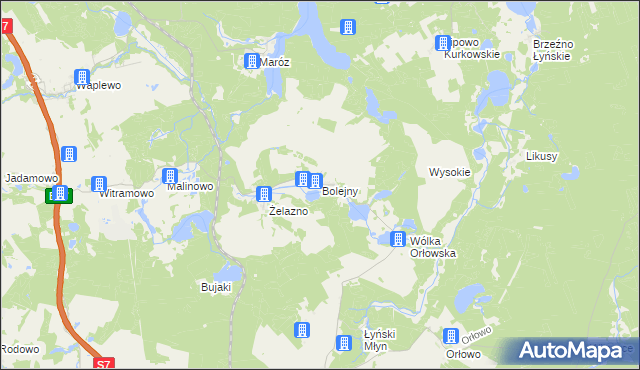 mapa Bolejny, Bolejny na mapie Targeo