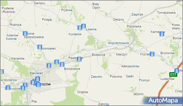 mapa Boleścice, Boleścice na mapie Targeo