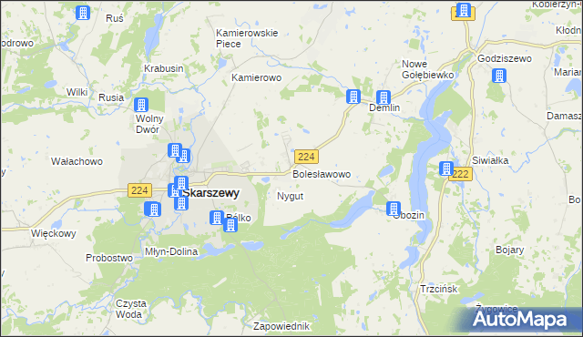 mapa Bolesławowo gmina Skarszewy, Bolesławowo gmina Skarszewy na mapie Targeo