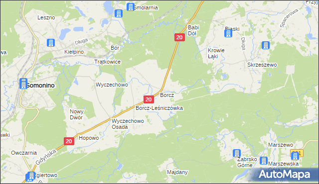 mapa Borcz, Borcz na mapie Targeo