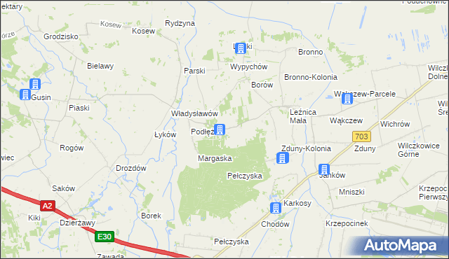 mapa Borek gmina Łęczyca, Borek gmina Łęczyca na mapie Targeo