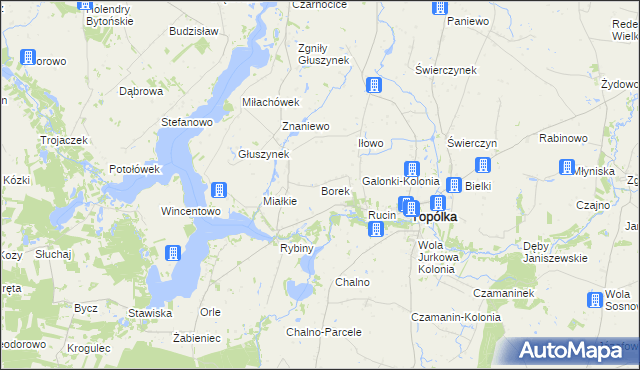 mapa Borek gmina Topólka, Borek gmina Topólka na mapie Targeo