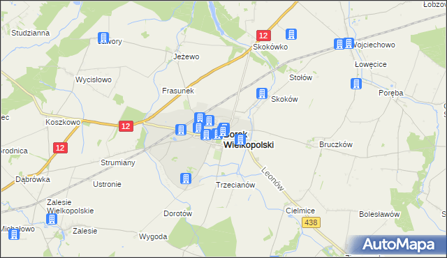 mapa Borek Wielkopolski, Borek Wielkopolski na mapie Targeo