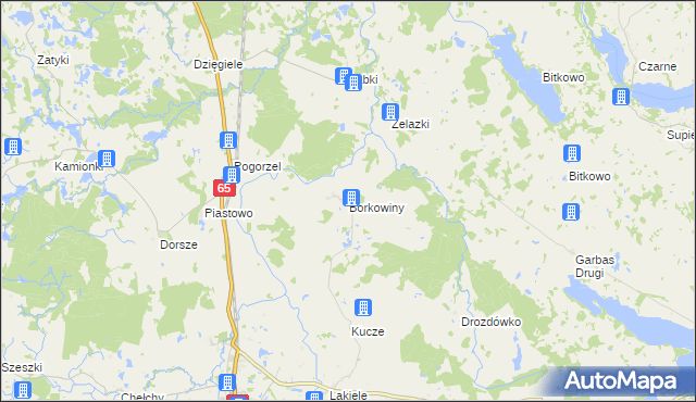 mapa Borkowiny, Borkowiny na mapie Targeo