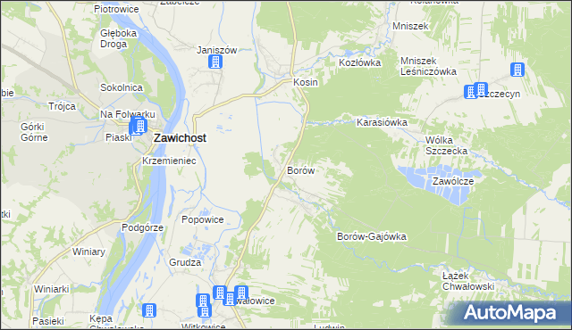 mapa Borów gmina Annopol, Borów gmina Annopol na mapie Targeo