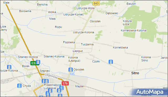 mapa Borowina Sitaniecka, Borowina Sitaniecka na mapie Targeo