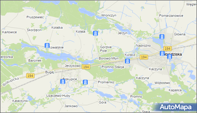 mapa Borowo-Młyn, Borowo-Młyn na mapie Targeo