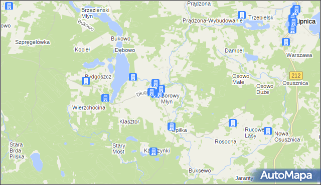 mapa Borowy Młyn gmina Lipnica, Borowy Młyn gmina Lipnica na mapie Targeo