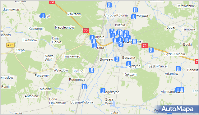 mapa Borysew, Borysew na mapie Targeo