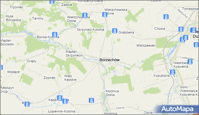 mapa Borzechów, Borzechów na mapie Targeo