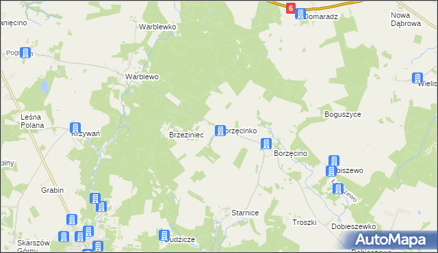 mapa Borzęcinko, Borzęcinko na mapie Targeo