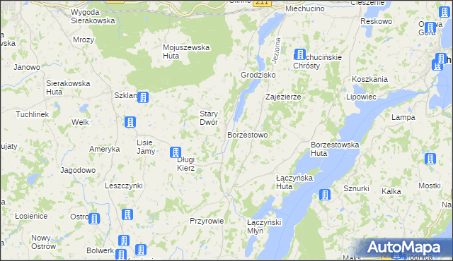 mapa Borzestowo, Borzestowo na mapie Targeo