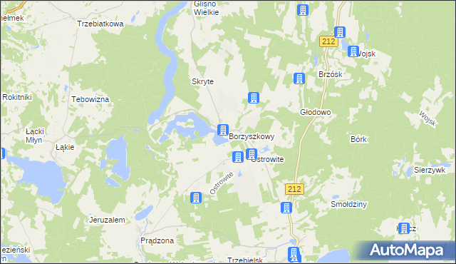 mapa Borzyszkowy, Borzyszkowy na mapie Targeo