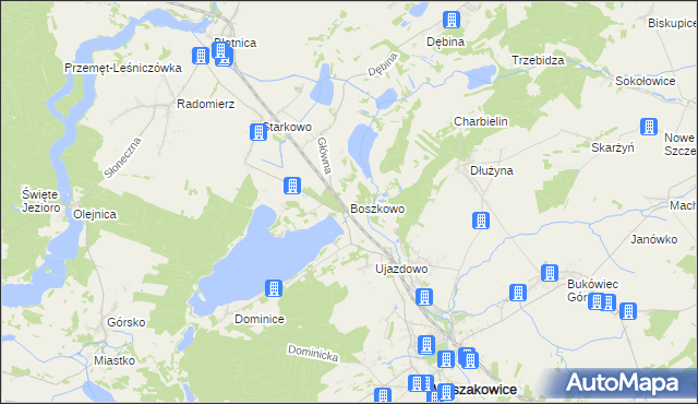 mapa Boszkowo, Boszkowo na mapie Targeo