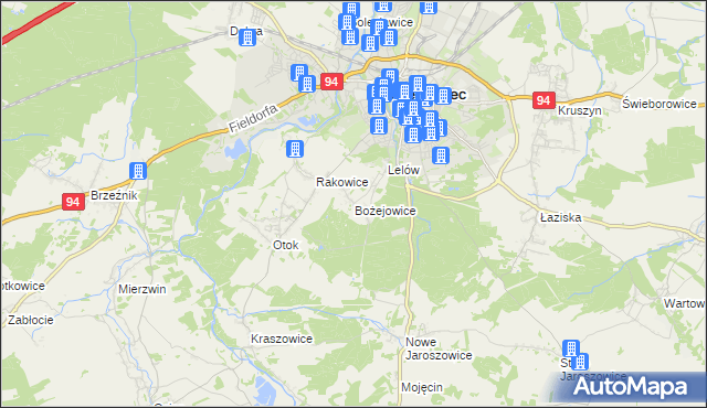 mapa Bożejowice, Bożejowice na mapie Targeo