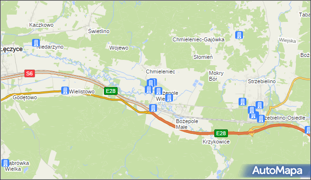 mapa Bożepole Wielkie, Bożepole Wielkie na mapie Targeo