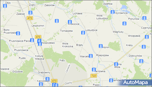 mapa Brądy, Brądy na mapie Targeo