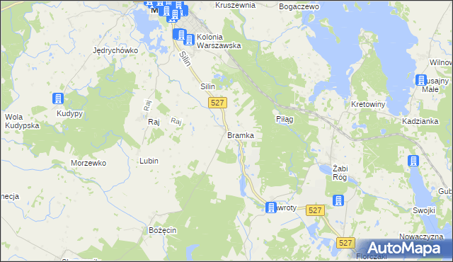 mapa Bramka gmina Morąg, Bramka gmina Morąg na mapie Targeo