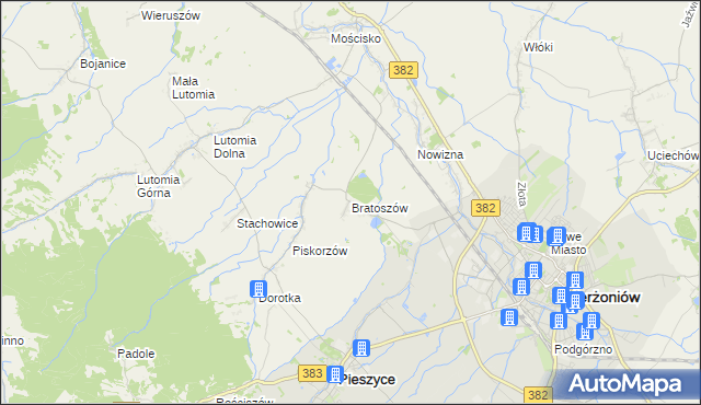 mapa Bratoszów, Bratoszów na mapie Targeo