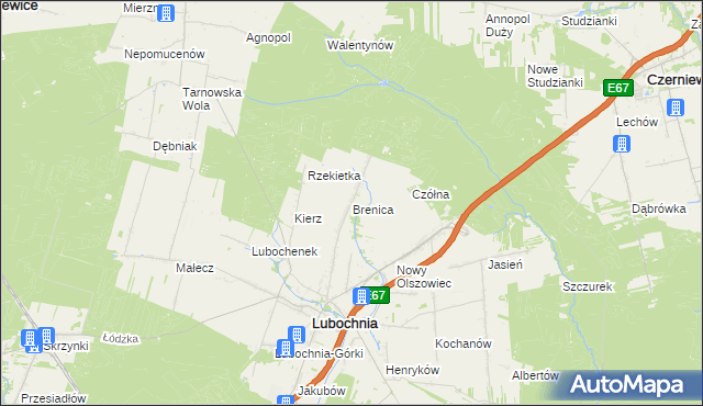 mapa Brenica, Brenica na mapie Targeo