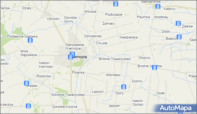 mapa Brodne-Towarzystwo, Brodne-Towarzystwo na mapie Targeo