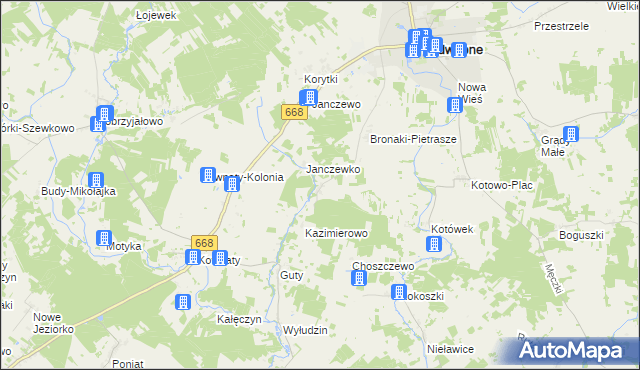 mapa Bronaki-Olki, Bronaki-Olki na mapie Targeo