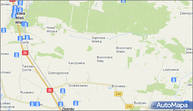 mapa Bronimierz Mały, Bronimierz Mały na mapie Targeo