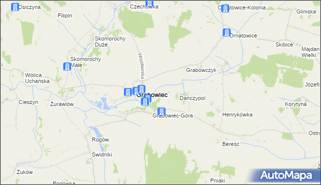 mapa Bronisławka gmina Grabowiec, Bronisławka gmina Grabowiec na mapie Targeo