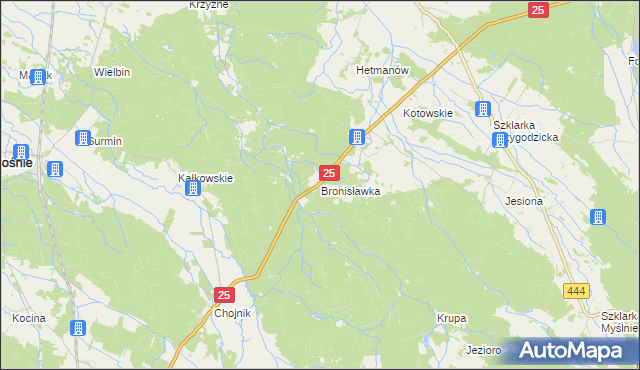 mapa Bronisławka gmina Sośnie, Bronisławka gmina Sośnie na mapie Targeo