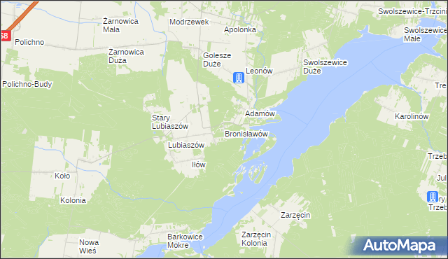 mapa Bronisławów gmina Wolbórz, Bronisławów gmina Wolbórz na mapie Targeo