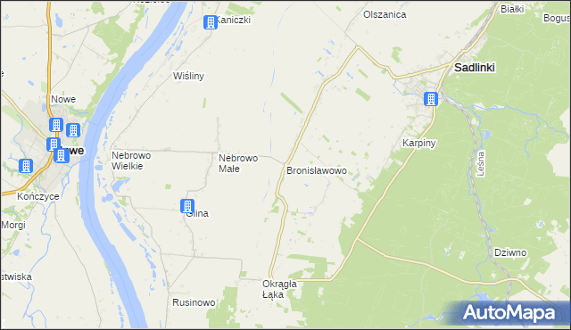 mapa Bronisławowo, Bronisławowo na mapie Targeo