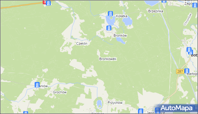 mapa Bronkówek, Bronkówek na mapie Targeo