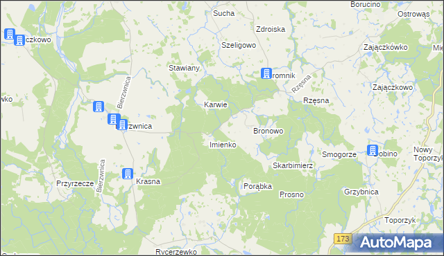 mapa Bronówko, Bronówko na mapie Targeo