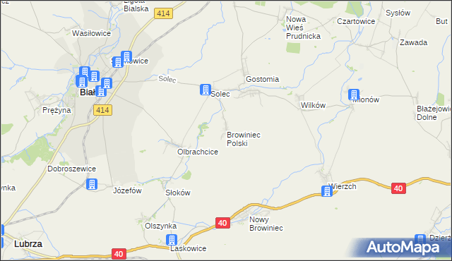 mapa Browiniec Polski, Browiniec Polski na mapie Targeo