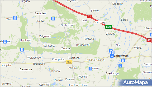 mapa Brudnówek, Brudnówek na mapie Targeo