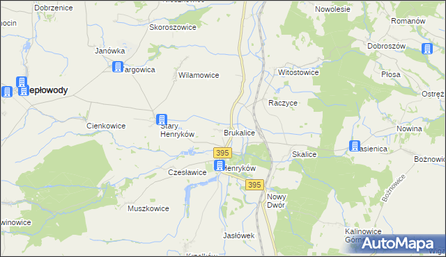 mapa Brukalice, Brukalice na mapie Targeo