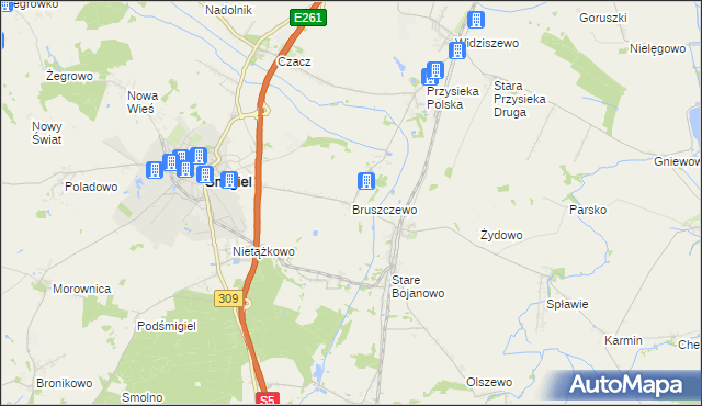 mapa Bruszczewo, Bruszczewo na mapie Targeo