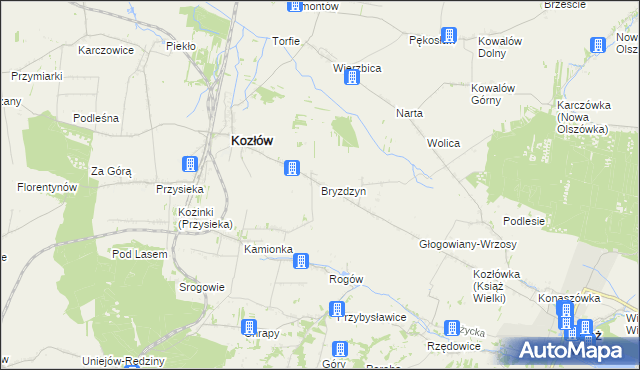 mapa Bryzdzyn, Bryzdzyn na mapie Targeo