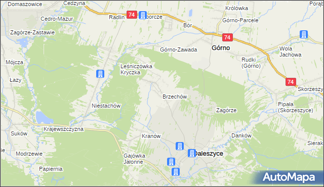 mapa Brzechów, Brzechów na mapie Targeo