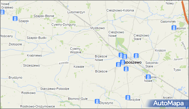 mapa Brzeście Nowe, Brzeście Nowe na mapie Targeo