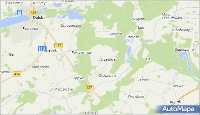 mapa Brześnica, Brześnica na mapie Targeo