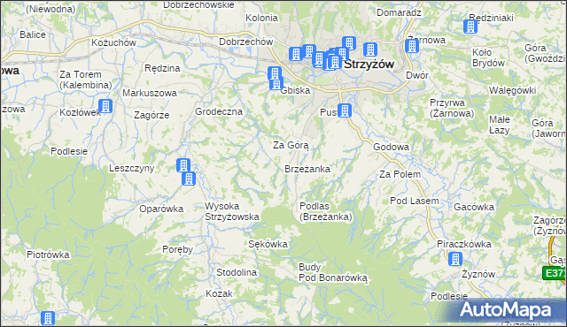 mapa Brzeżanka, Brzeżanka na mapie Targeo