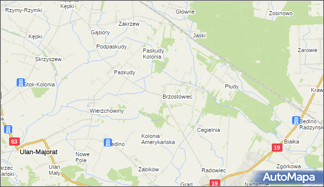 mapa Brzostówiec, Brzostówiec na mapie Targeo