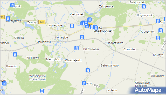 mapa Brzóstownia, Brzóstownia na mapie Targeo